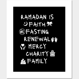 RAMADAN IS faith, fasting, charity, family Posters and Art